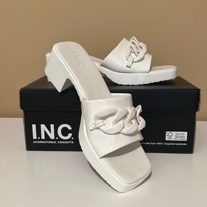 Sandals. White. INC. Size 7.